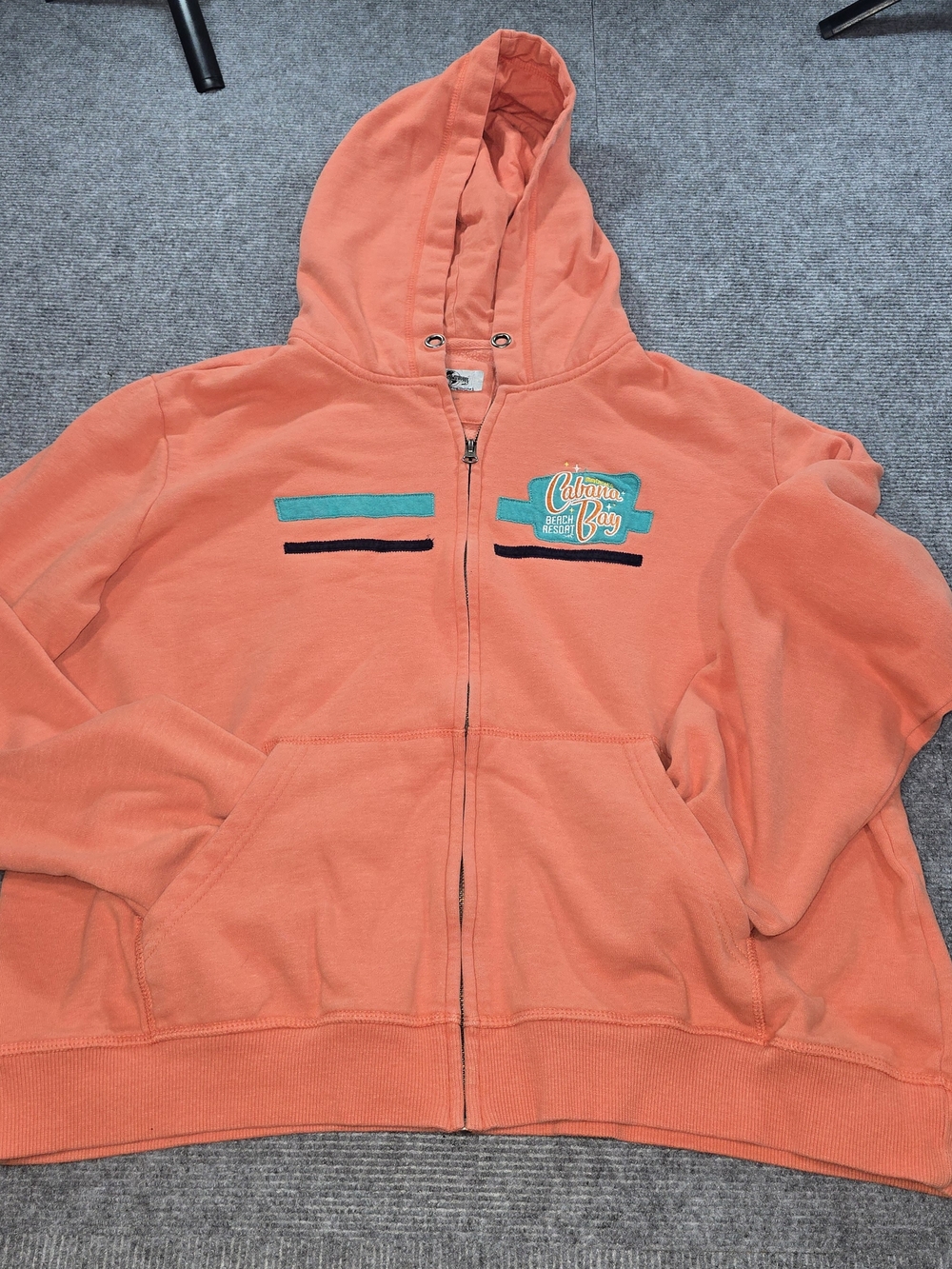 Universal Cabana Bay Beach Resort Full Zip Hoodie XL Coral Retro Orlando